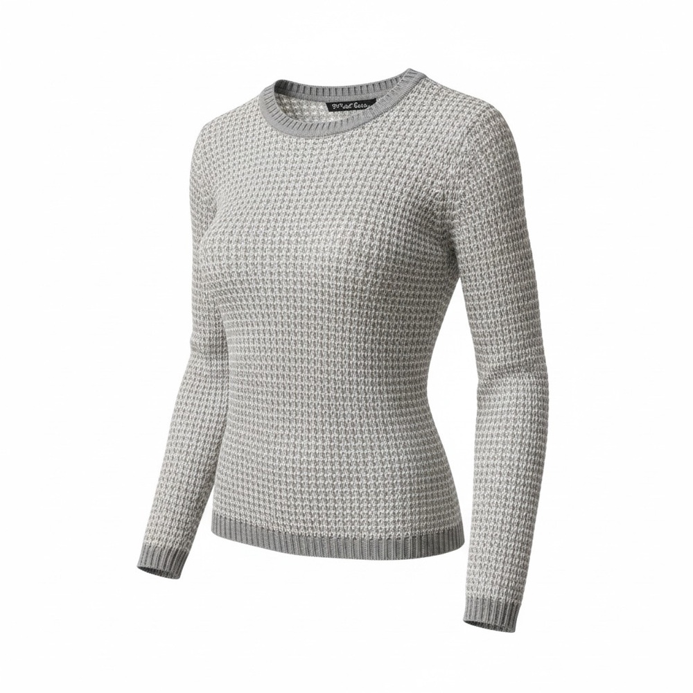 Planet Gold Gray and White Sweater Women's Size Medium